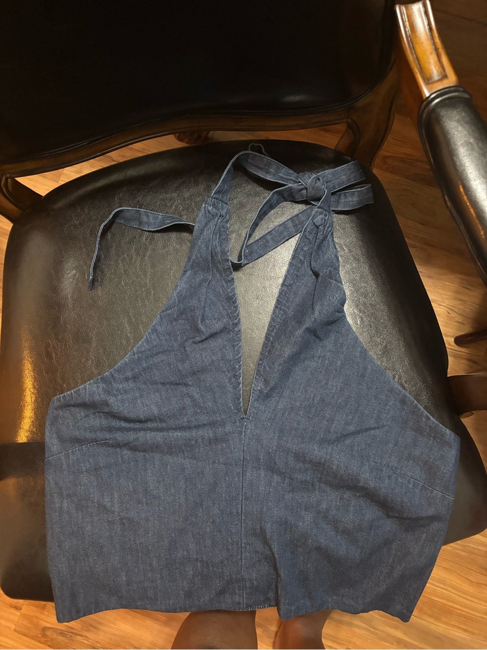 Loft Denim Halter Crop Jeans Top - Blue, nwot size 16